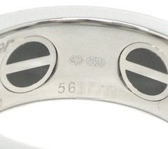 Cartier Diamond Ceramic White Gold Love Ring Size #50/ 5
