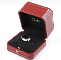 Cartier 6P Full Diamond Cartier Love Ring 18KT Gold #60/ US 9