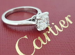 Cartier 1.70 ct Solitaire Diamond H/ VS2 Engagement Wedding Ring Sz 5