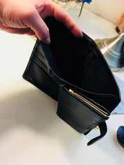CHANEL French Black Caviar Leather CC Wallet Purse
