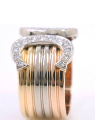 Cartier Wide Double 2C de 18KT Trinity Gold Ring #55/ US 7
