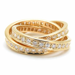 Cartier Diamond 18KT Yellow Gold Trinity Rolling Ring