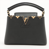 Louis Vuitton Mini Black Capucines Gold Monogram Flower Handbag