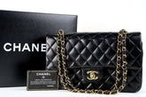 CHANEL Black Lambskin Medium GHW Double Flap Bag