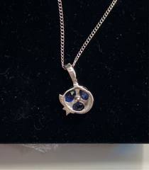 CHANEL Comete Diamond Sapphire 18KT White Good Pendant Necklace