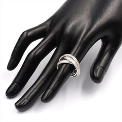 Cartier Diamond Trinity Rolling 18KT White Gold Ring Size #55/ US 7