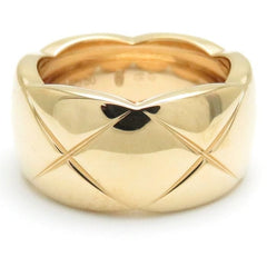 CHANEL Matelasse CoCo Crush Quilted 18KT Yellow Gold Ring 7.5