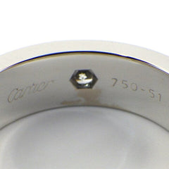 Cartier 6P Full Diamond 18KT White Gold Love Ring #51/ US 5.5
