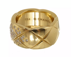 CHANEL CoCo Crush Diamond 18KT Yellow Gold Ring Size 54/ US 7