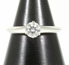 Tiffany & Co. .50ct Diamond Solitaire Wedding/ Engagement PT950 Ring Sz 6