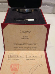 Cartier 18KT White Gold Love Bracelet, New Screw Model + Certificate