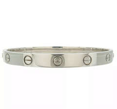 Cartier 18KT White Gold Love Bracelet Size #16 w/ Cert
