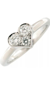Tiffany & Co. PT950 Diamond Sentimental Heart Ring Sz 5