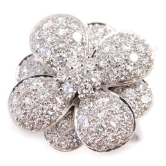 Van Cleef & Arpels VCA Diamond Cosmos Flower High-Jewelry 18KT Gold Ring