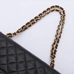 CHANEL Black Lambskin GHW Double Flap