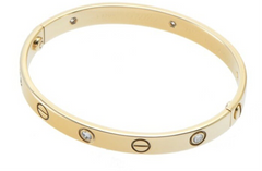 Cartier 6P Diamond Love Bracelet 18KT Yellow Gold Size 16