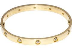 Cartier 10P Full Diamond 18KT Yellow Gold Love Bracelet #18
