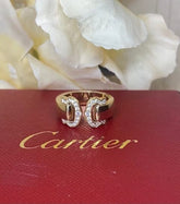 Cartier 2C de Cartier Diamond 18KT Yellow Gold Ring Size 5