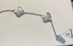 Van Cleef & Arpels Diamond Paved Pure Alhambra 16 Motif Long Necklace