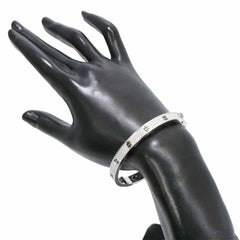 Cartier Diamond Black Ceramic 18KT White Gold Love Bracelet Size 18
