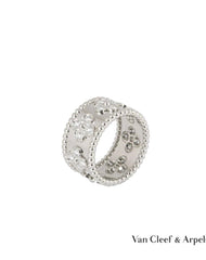 Van Cleef & Arpels Diamond Clover Perlee Ring