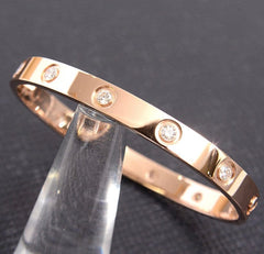 Cartier 10 Diamond 18KT Love Bracelet w/ Certificate, Size 16