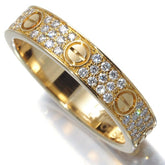 Cartier Diamond Paved 18KT Yellow Gold Wedding Love Ring Size 51/ US 5.5