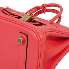 Hermès Birkin 25 Rose Azalea Swift PHW Handbag