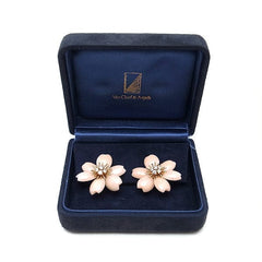 Van Cleef & Arpels Coral & Diamond Rose de Noel Ear Clips