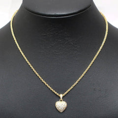 Cartier Diamond Puffy Heart 18Kt Yellow Gold Necklace