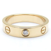 Cartier 1P Diamond 18KT Yellow Gold Wedding Love Ring Size 50/ 5