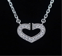 Cartier 2C de Cartier Heart Diamond 18KT White Gold Necklace