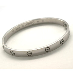 Cartier 18KT White Gold Love Bracelet Size 18