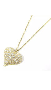 Tiffany & Co. Pave Diamond Heart Necklace