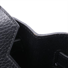 Hermès Birkin 30 Black Pebbled Leather Gold Harware