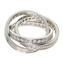 Cartier Diamond Trinity 18KT White Gold Ring Size #51/ US 5.5
