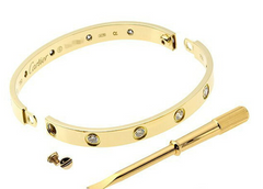 Cartier 10P Full Diamond 18KT Yellow Gold Love Bracelet #16