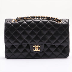 CHANEL Black Lambskin 25 GHW Double Flap Bag
