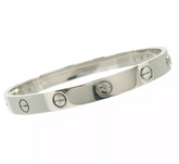 Cartier 18KT White Gold Love Bracelet Size #16 w/ Cert