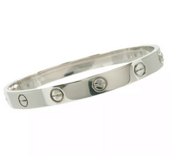 Cartier 18KT White Gold Love Bracelet Size #16 w/ Cert