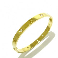 Cartier 4P / Half Diamond 18KT Yellow Gold Love Bracelet #17