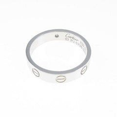 Cartier 1P Diamond 18KT White Wedding/Mini Gold Love Ring #51/ 5.5