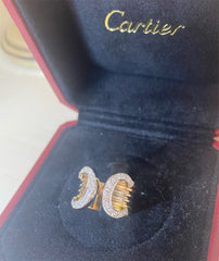Cartier Diamond 2C Wide 18KT Trinity Tri-Gold Ring #51/ US 5.5