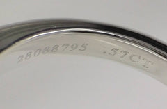 Tiffany & Co. Diamond .57ct Solitaire Platinum Pt950 Engagement/ Wedding Ring Size 5