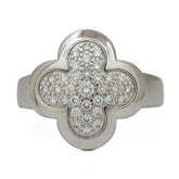 Van Cleef & Arpels Diamond Pure Alhambra 18Kt White Gold Ring Size 5