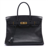 Hermès Birkin 30 Black Pebbled Leather Gold Harware