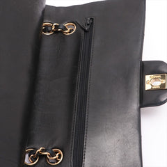 CHANEL Black Lambskin 25 GHW Double Flap Bag
