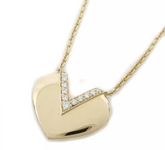 Louis Vuitton Diamond V Heart 18KT Rose Gold Necklace