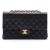 CHANEL Black Lambskin GHW Double Flap