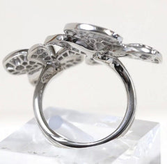 Cartier Caresse D’Orchidees Diamond-Paved 18KT White Gold Ring Size 52